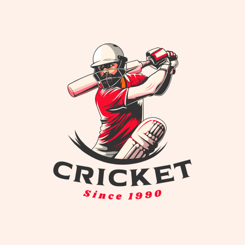 Colorful Abstract Illustrative Cricket Sports Logo