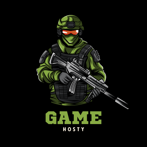 Green and Black Illustrative Solider Esports Gaming Logo